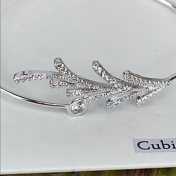 Cubic Zirconia Adjustable Bangle - Picture 2 of 2